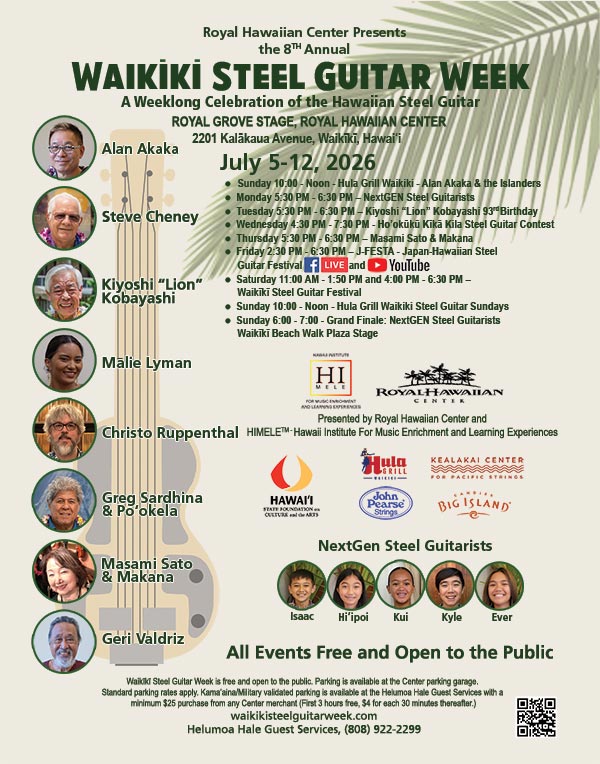 2026 Waikīkī Steel Guitar Week Poster